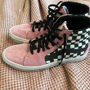 Vans checkered and pink suede size 9.5 women’s